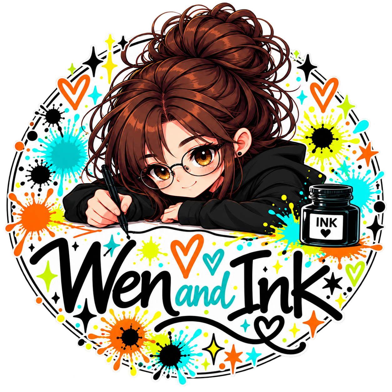Wen and Ink colorful illustrated logo